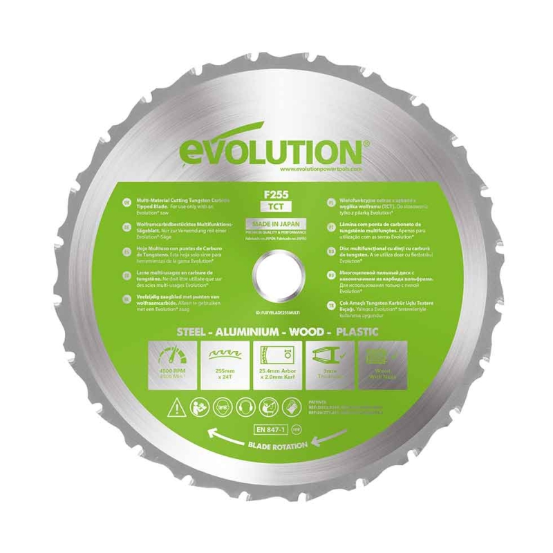 Multifunkční pilový kotouč EVOLUTION FURY - 255x25,4x2 mm (24z)