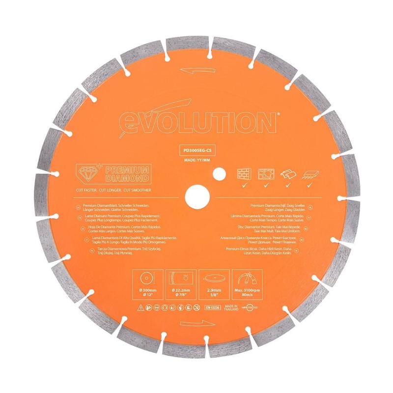 Diamantový kotouč PD300SEG Premium EVOLUTION - 300x22.2x2.9mm