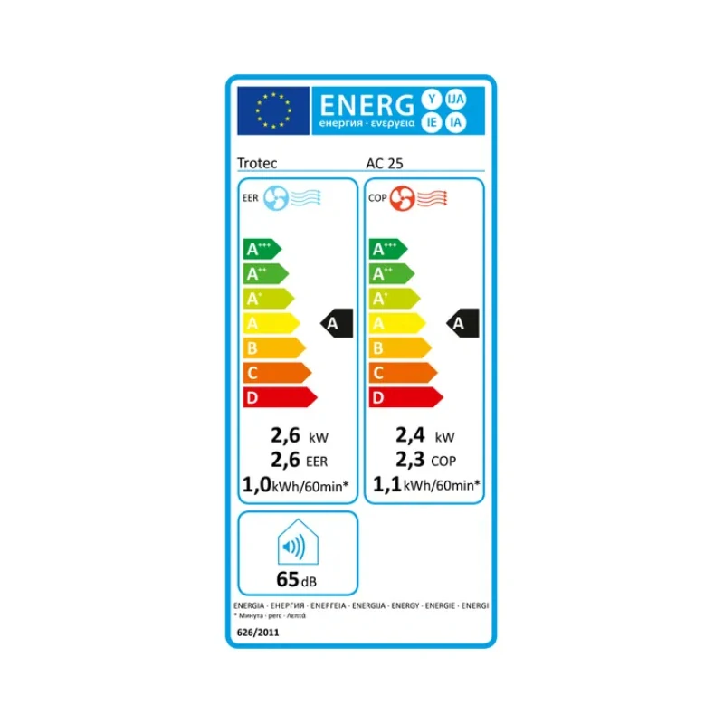 Mobilní klimatizace s funkcí topení AC 25 Heylo - 2,6 kW (9000Btu/h), zdarma těsnění do oken Airlock 100 Trotec