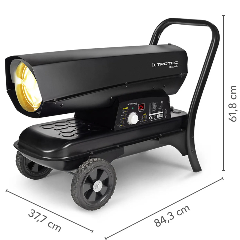 Naftové topidlo s přímým spalováním IDX20D TROTEC - 20 kW, 450 m³/h, termostat