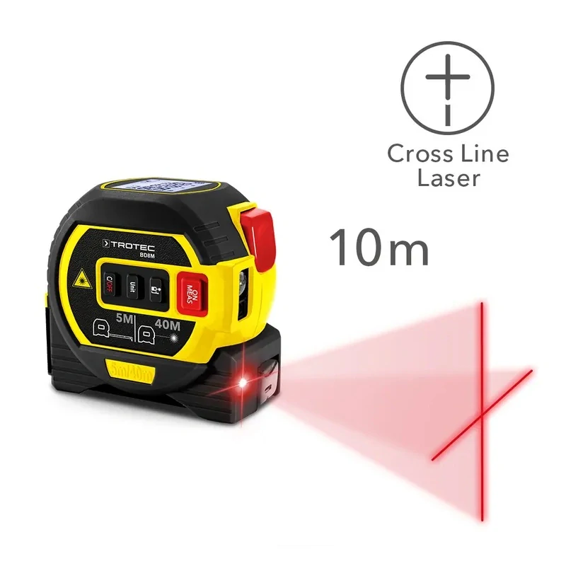 Svinovací metr 5m + laserový dálkoměr 40m + křížový laser BD8M  Trotec 