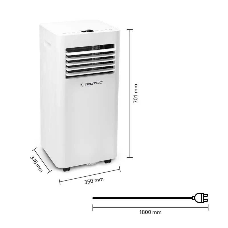 Mobilní klimatizace PAC 2620 E Trotec - 2,6 kW (9000 Btu/h), Wi-Fi - zdarma těsnění do oken Airlock 100 Trotec