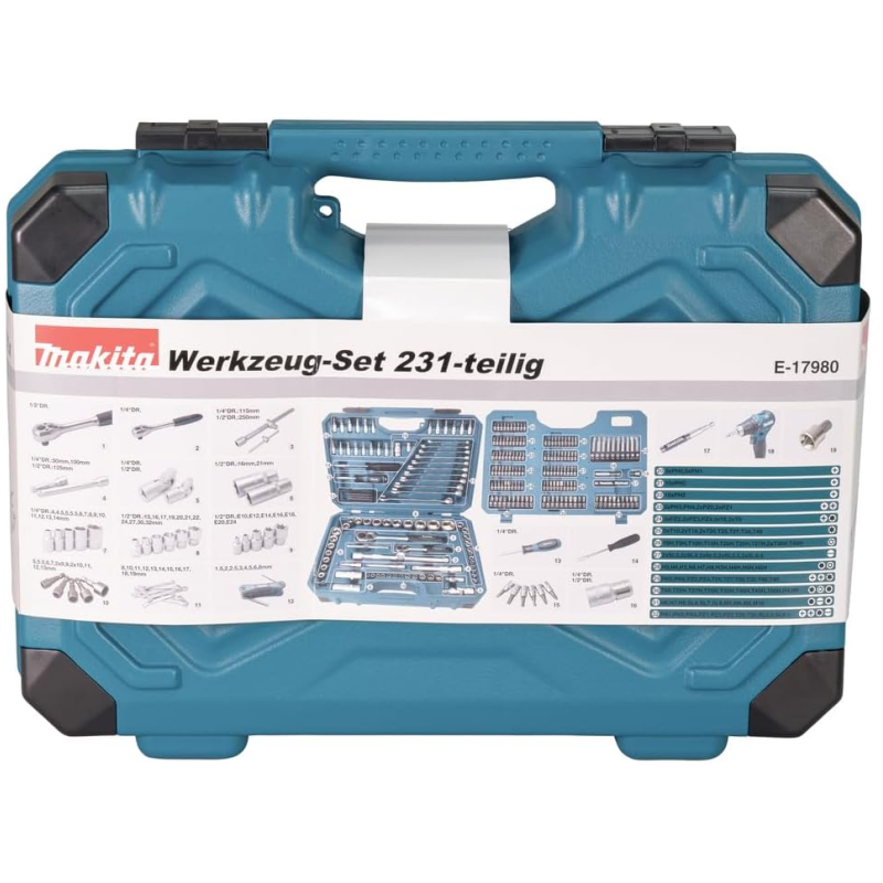 Profesionální sada nářadí E-17980 Makita - 231 ks