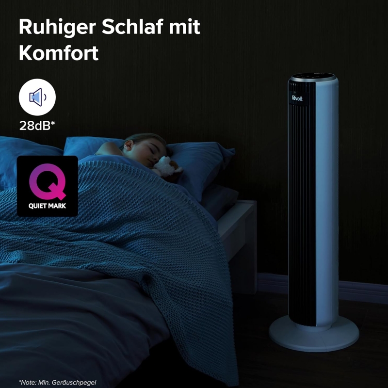 Tichý domácí sloupový ventilátor LTF-F361 LEVOIT - 28 dB, 5 rychlostí