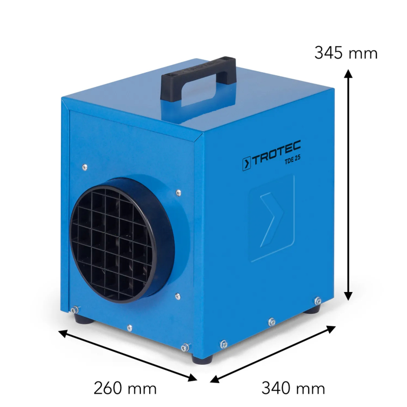 Profesionální elektrické topidlo TDE 25 V2 Trotec - 3 kW, vč. kabelu, s možností připojení hadice