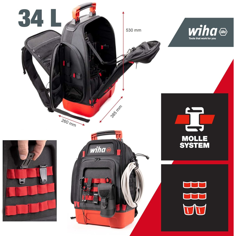 Batoh s nářadím pro elektrikáře 45528 WIHA - 28 dílů