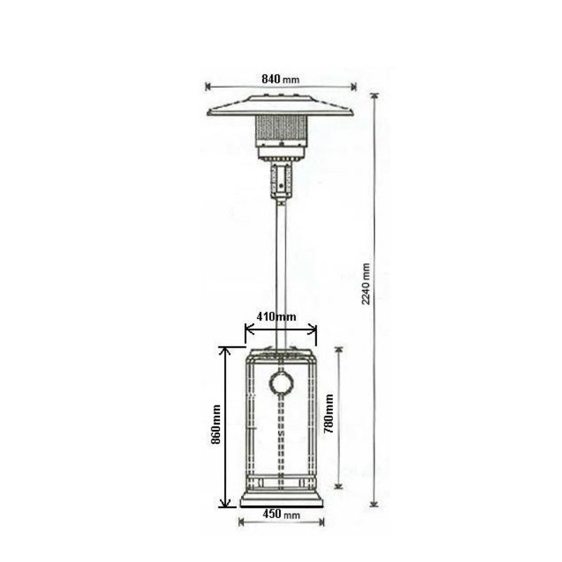 Zahradní plynové topidlo Etna MEVA - 13 kW, nerez, TZ020002