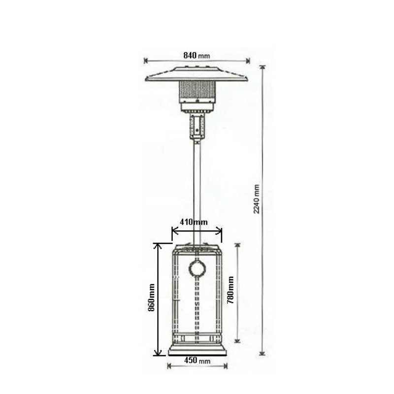 Zahradní plynové topidlo TZ02001 Etna MEVA - 13 kW, bílá