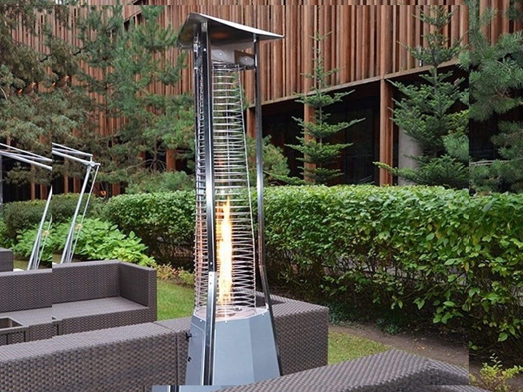 Zahradní plynové topidlo Pyramida MEVA - 13 kW, nerez, TZ02003