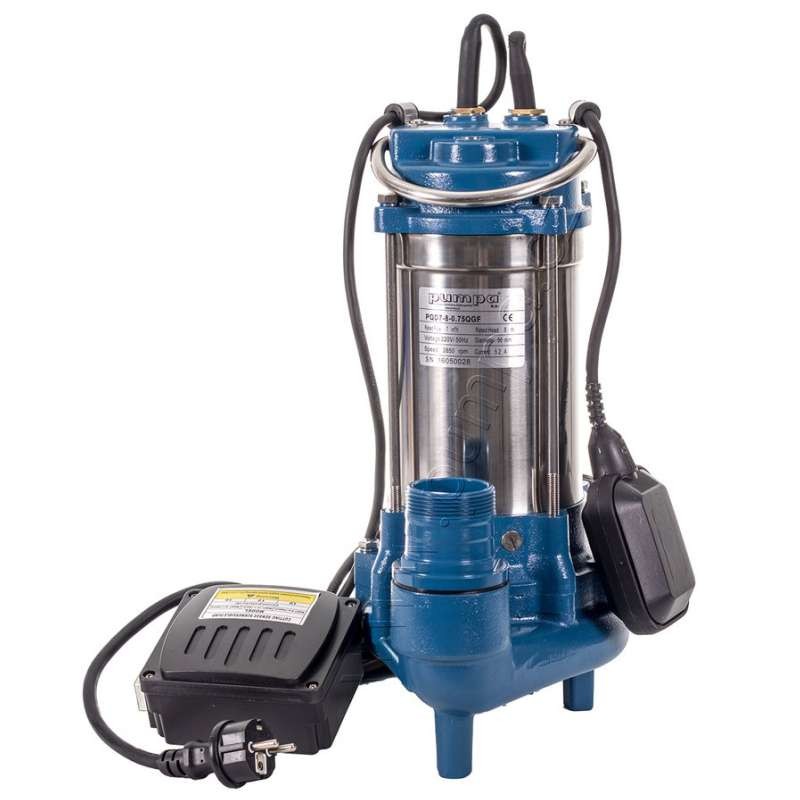 Ponorné kalové čerpadlo s řezákem, plovákem BLUE LINE PQD7-12-1.1QGF PUMPA - 10 m kabel, ovládací skříň