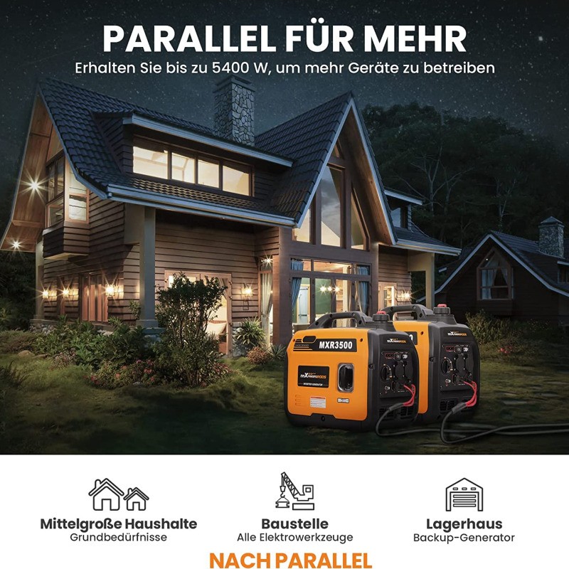 Invertorová elektrocentrála MXR3500 maXpeedingrods - 3,3 kW, 2x230V