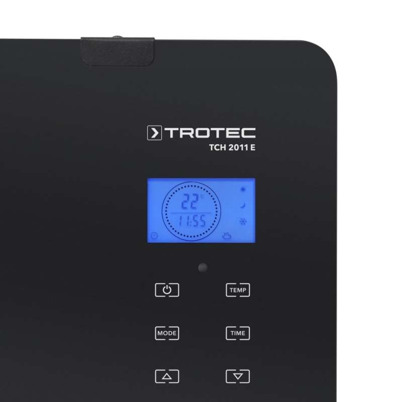 Designový skleněný konvektor TCH 2011 E Trotec - 2000W, černý