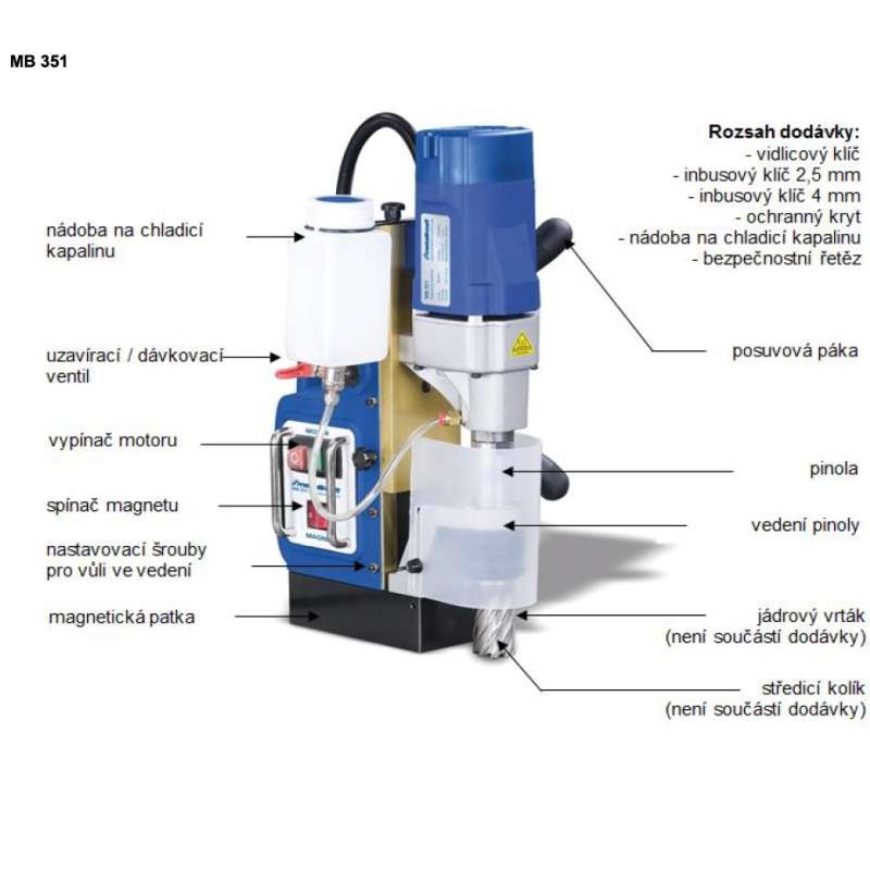 Magnetická vrtačka MB 351 Metallkraft