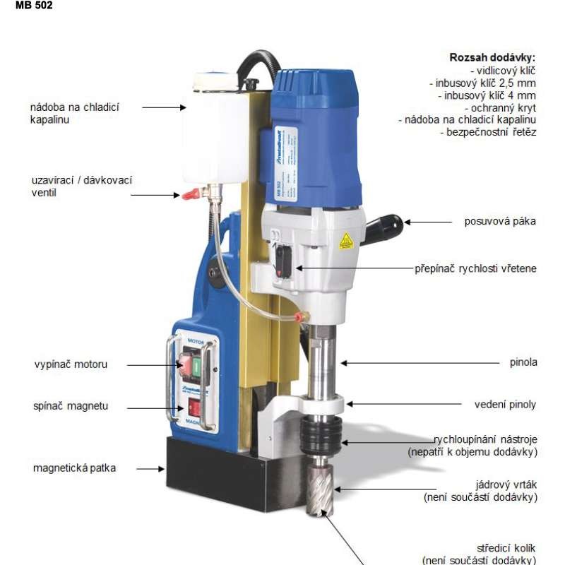 Magnetická vrtačka MB 502 Metallkraft