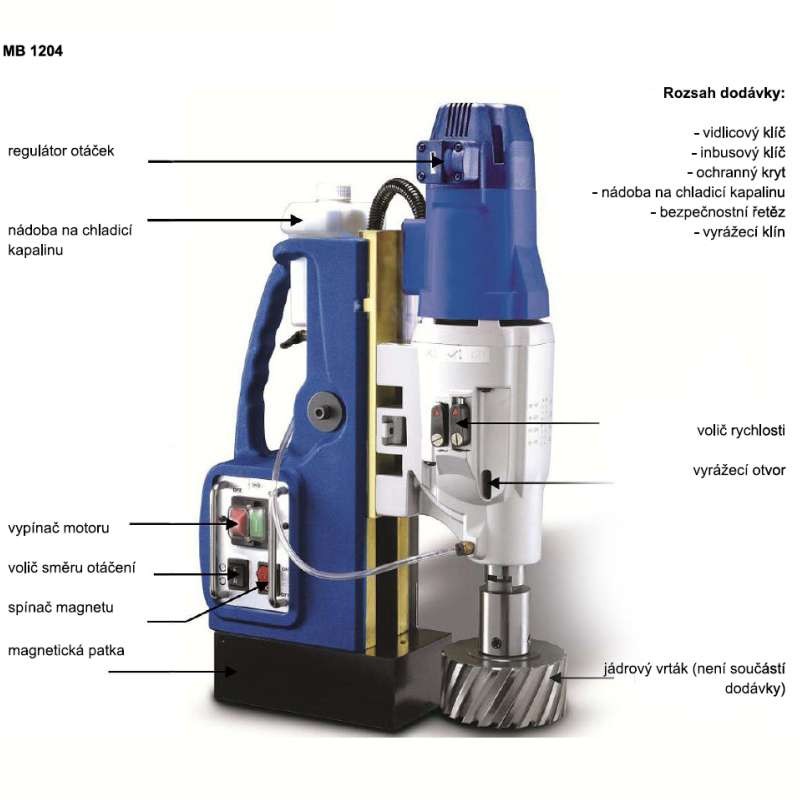 Magnetická vrtačka MB 1204 Metallkraft