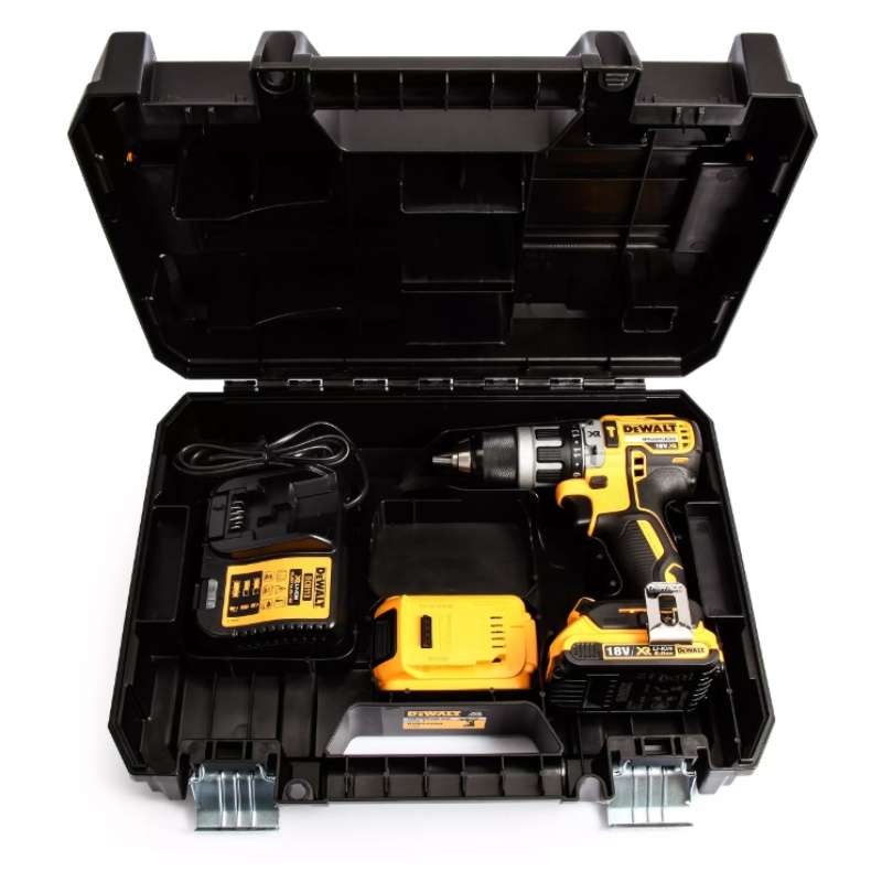 Bezuhlíková příklepová vrtačka DCD796D2 DeWALT - 18V, 2x2.0 Ah, kufr TStak