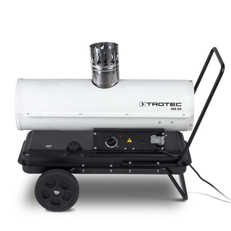 Naftové topidlo s nepřímým spalováním IDE20 TROTEC - 20 kW, 600 m³/h, vč. teplovzdušné hadice SP-T 255mm, 7,6m