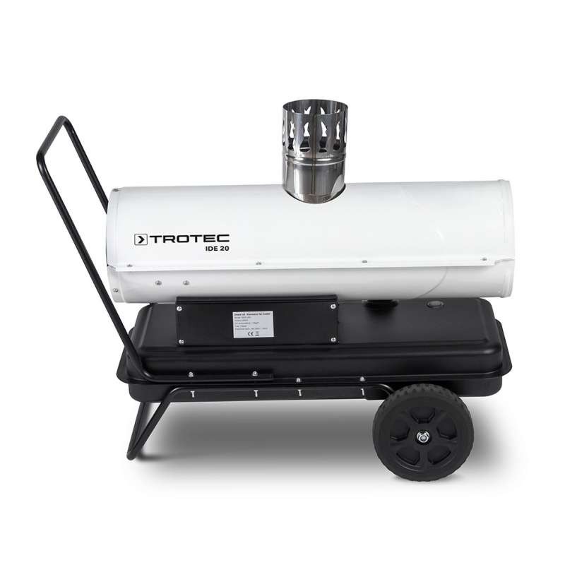 Naftové topidlo s nepřímým spalováním IDE20HT TROTEC - 20 kW, vč. teplovzdušné hadice SP-T 255mm, 7,6m a externího termostatu