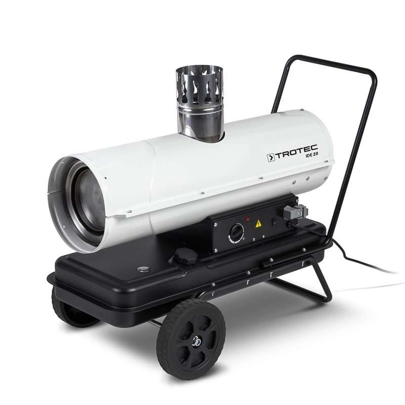 Naftové topidlo s nepřímým spalováním IDE20HT TROTEC - 20 kW, vč. teplovzdušné hadice SP-T 255mm, 7,6m a externího termostatu