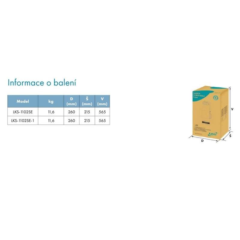 Zahradní automatické ponorné čerpadlo Leo LKS-1102SE-1 Pumpa s bočním sáním