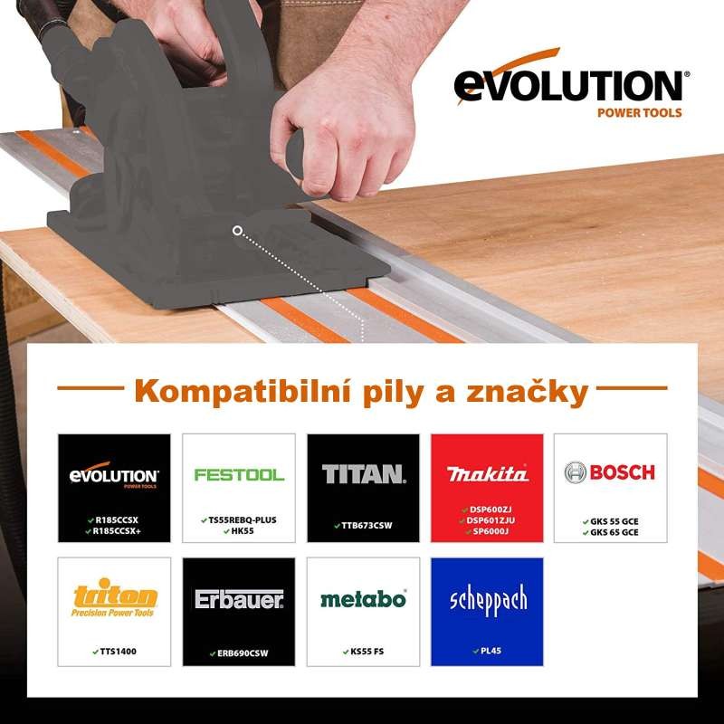 Vodící lišta pro okružní (kotoučové) a ponorné pily ST 1400 Evolution - 1,4 m