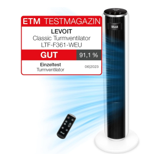 Tichý domácí sloupový ventilátor LTF-F361 LEVOIT - 28 dB, 5 rychlostí