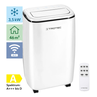 Mobilní klimatizace PAC 3501 S Trotec - 3,5 kW (12000 Btu/h), Wi-Fi - zdarma těsnění do oken Airlock 100 Trotec