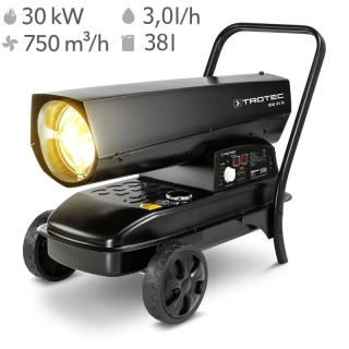 Naftové topidlo s přímým spalováním IDX31D TROTEC - 30 kW, 750 m³/h, termostat