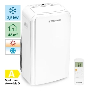Mobilní klimatizace PAC 3500 SH Trotec - 3,5 kW (12000 Btu/h), s funkcí topení - zdarma těsnění do oken Airlock 100 Trotec