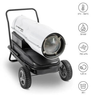 Naftové topidlo s přímým spalováním IDE50D TROTEC - 50 kW, 750 m³/h, termostat