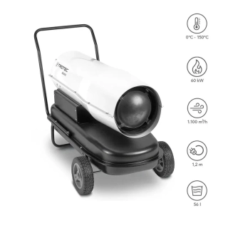 Naftové topidlo s přímým spalováním IDE60D TROTEC - 60 kW, 1100 m³/h, termostat