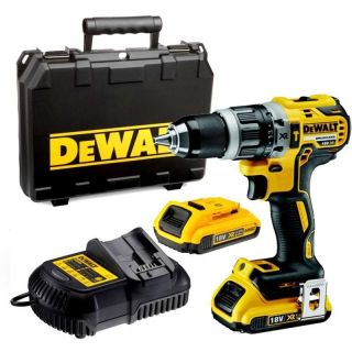 Bezuhlíková příklepová vrtačka DCD796D2 DeWALT - 18V, 2x2.0 Ah, kufr TStak